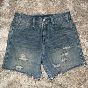 Levi's Blue Distressed Jean Shorts